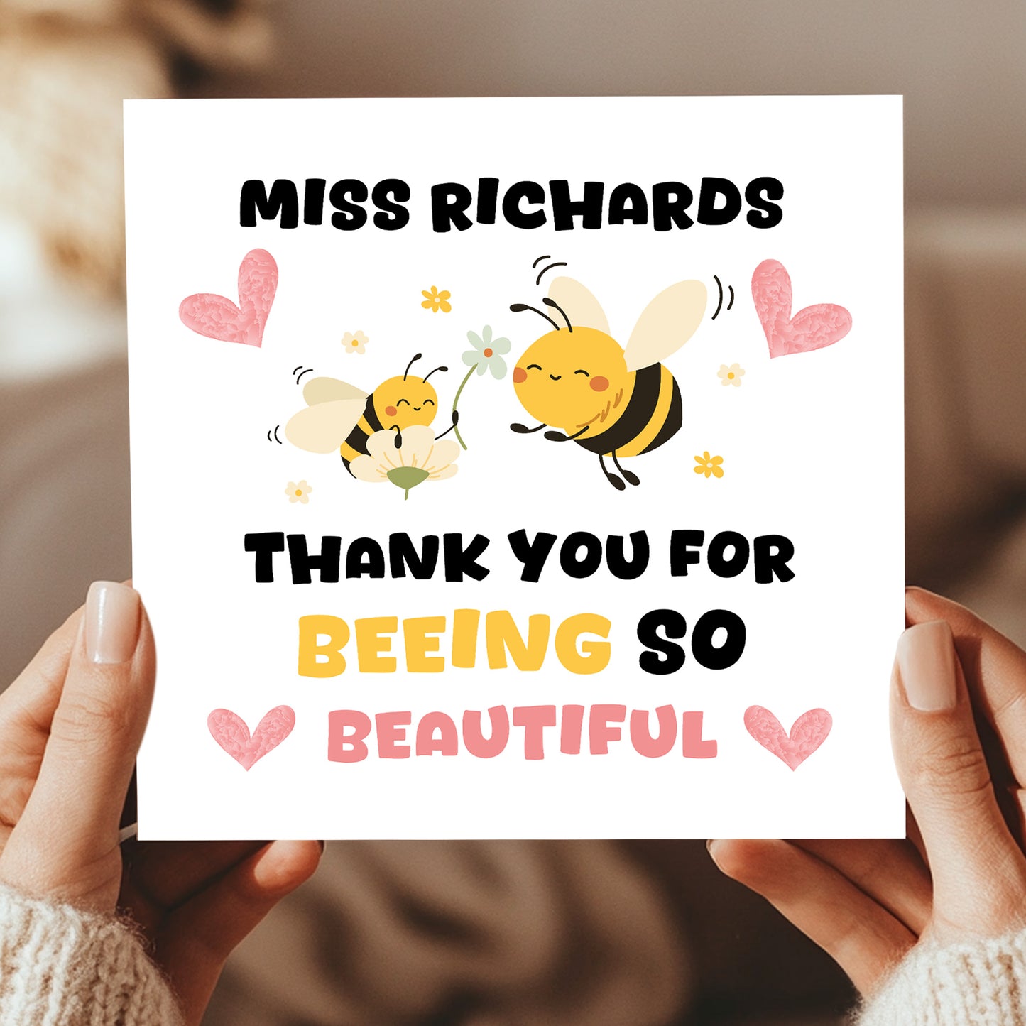 Personalised Teacher Card End of Term Leaving School Nursery