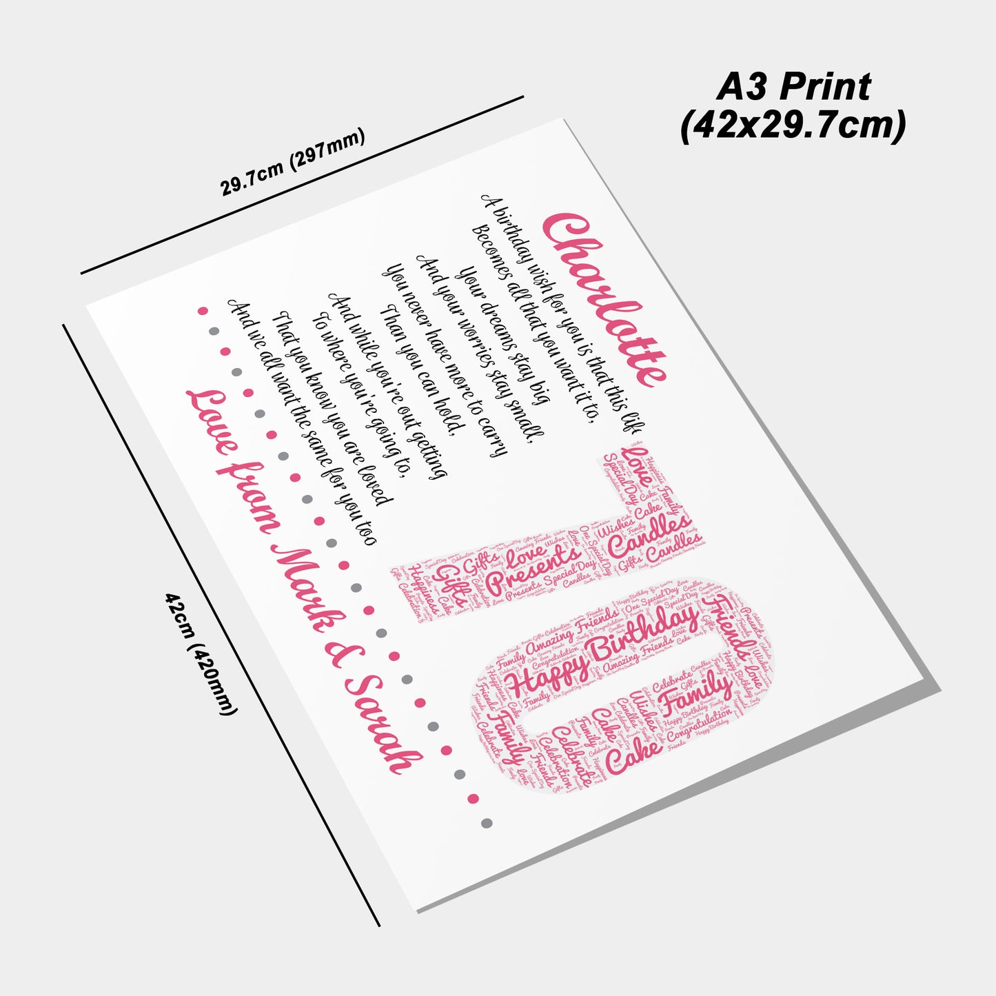 Personalised 70th Birthday Gifts for Her Women Wife Mum Nanny