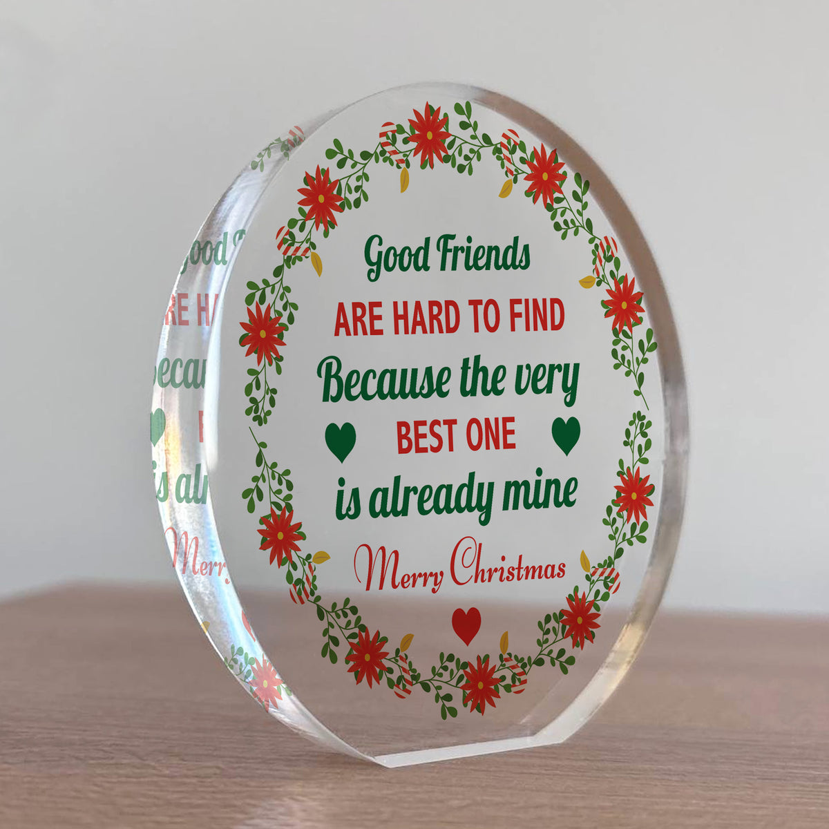 Merry Christmas Gift For Good Friend Acrylic Plaque Thank You