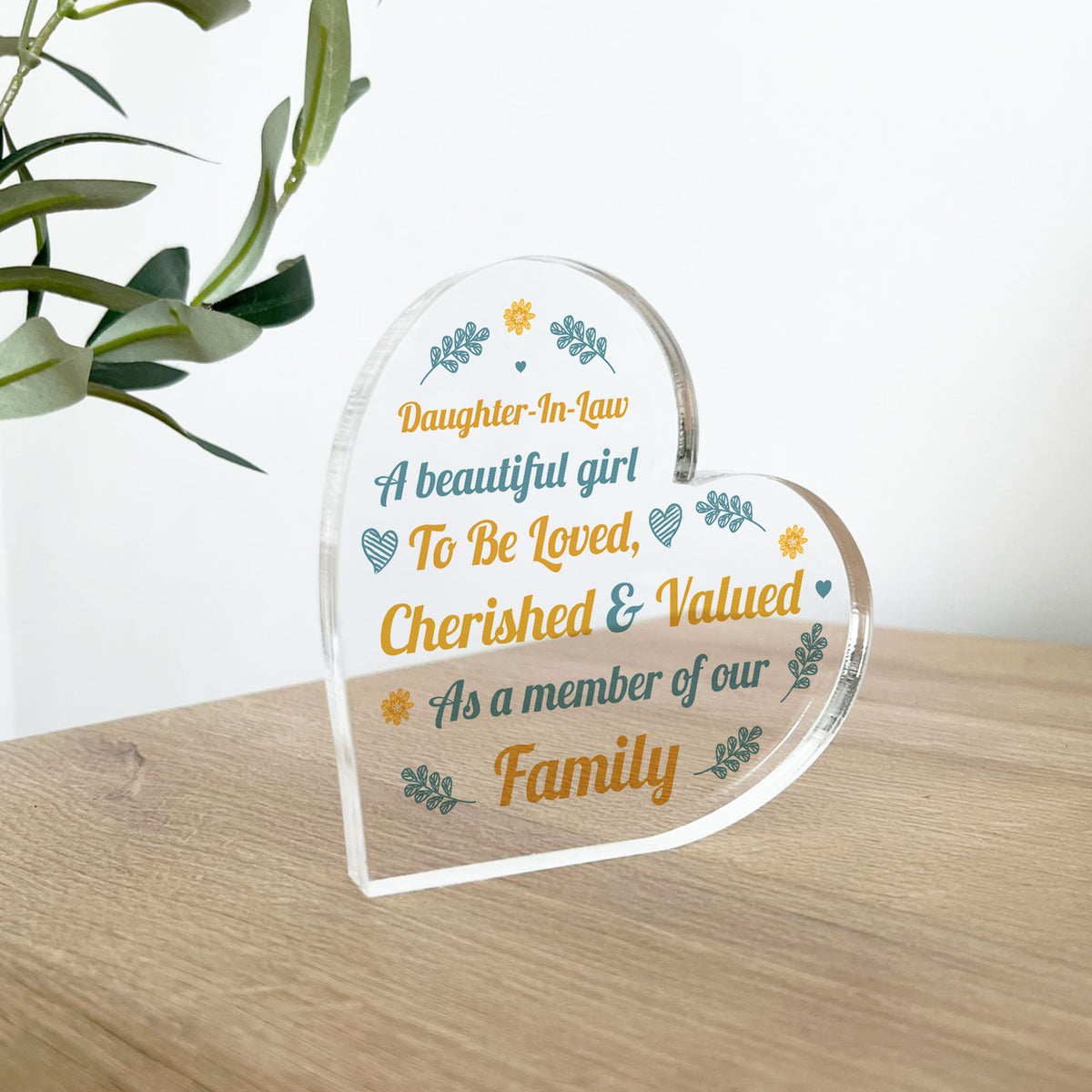 Daughter In Law Gift Loved And Cherished Acrylic Plaque Daughter