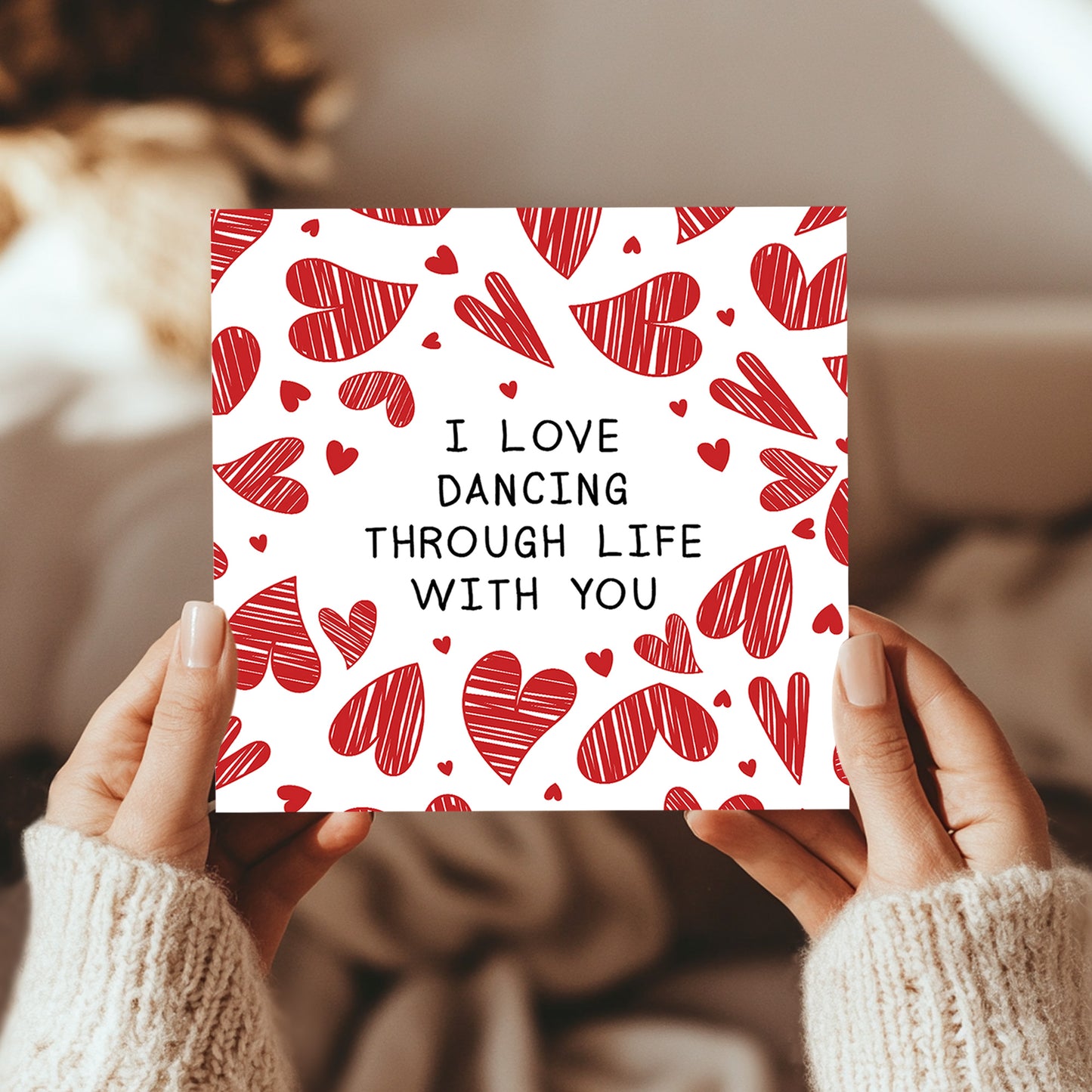 Valentines Day Card, I Love Dancing Through Life With You