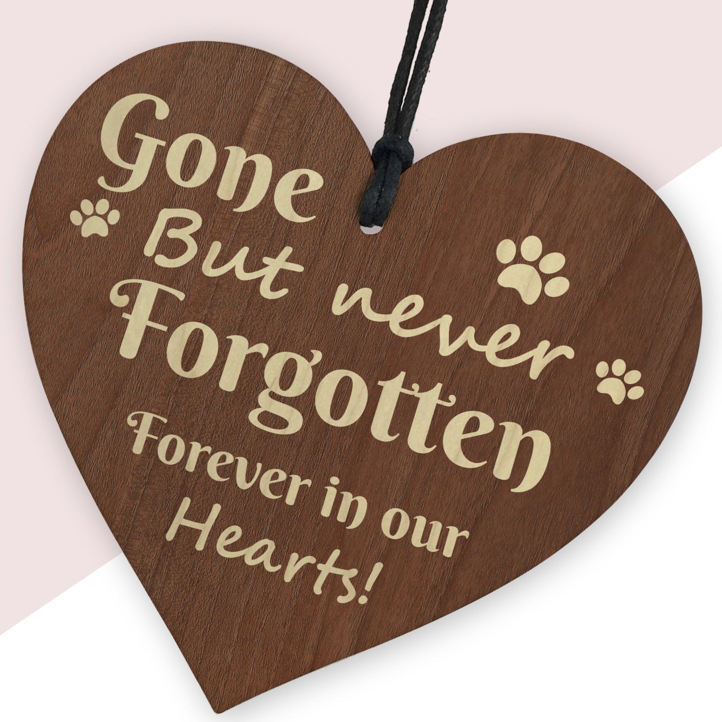 Pet Memorial Wooden Hanging Heart Dog Memorial Decoration