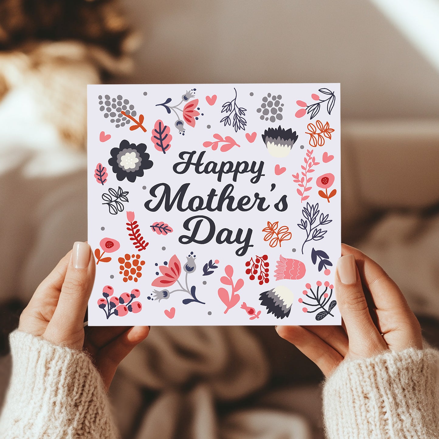 Mum Mothers Day Card Happy Mothers Day Card 14.5x14.5cm