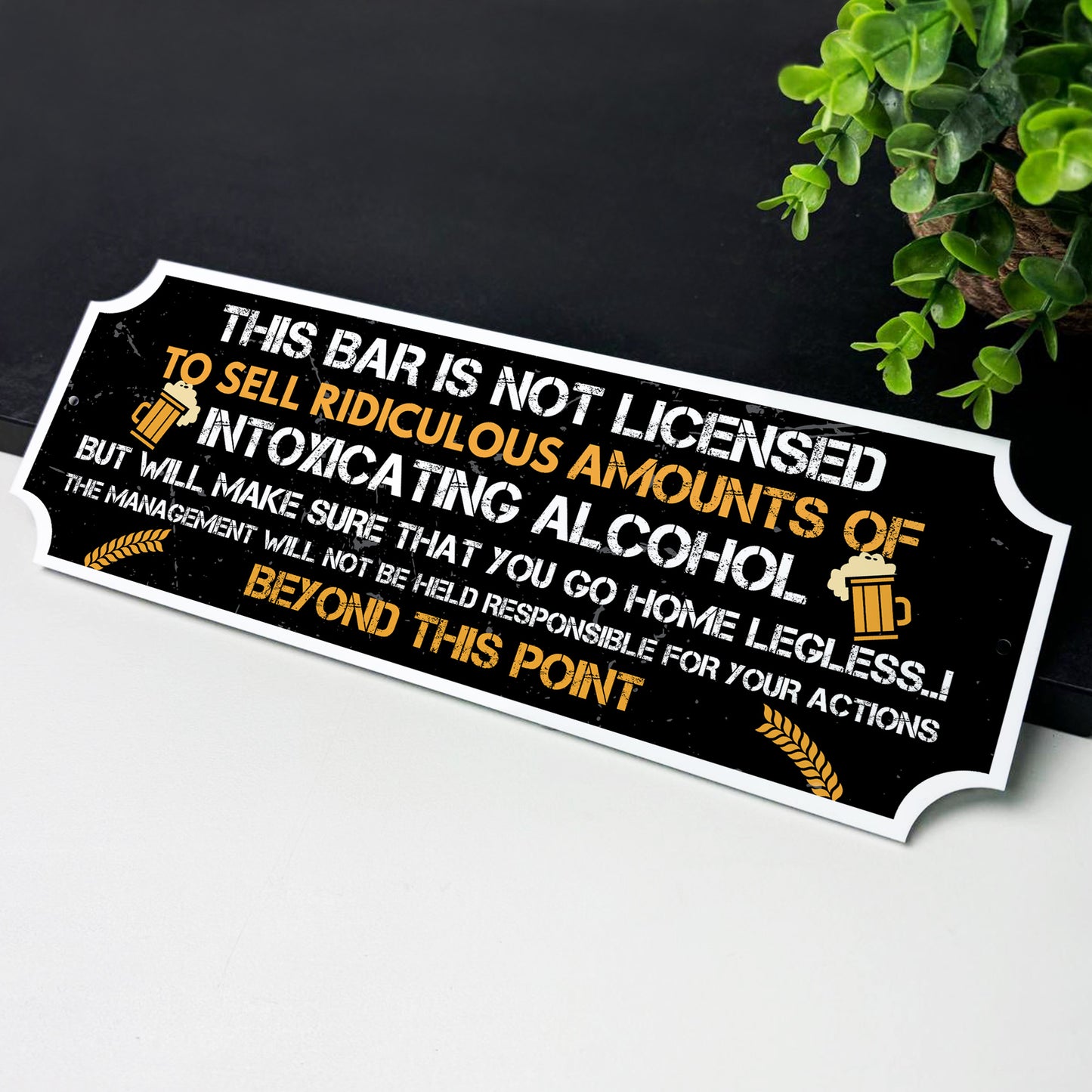 Funny Bar Sign For Home Bar Man Cave Garage 30cm x 10cm