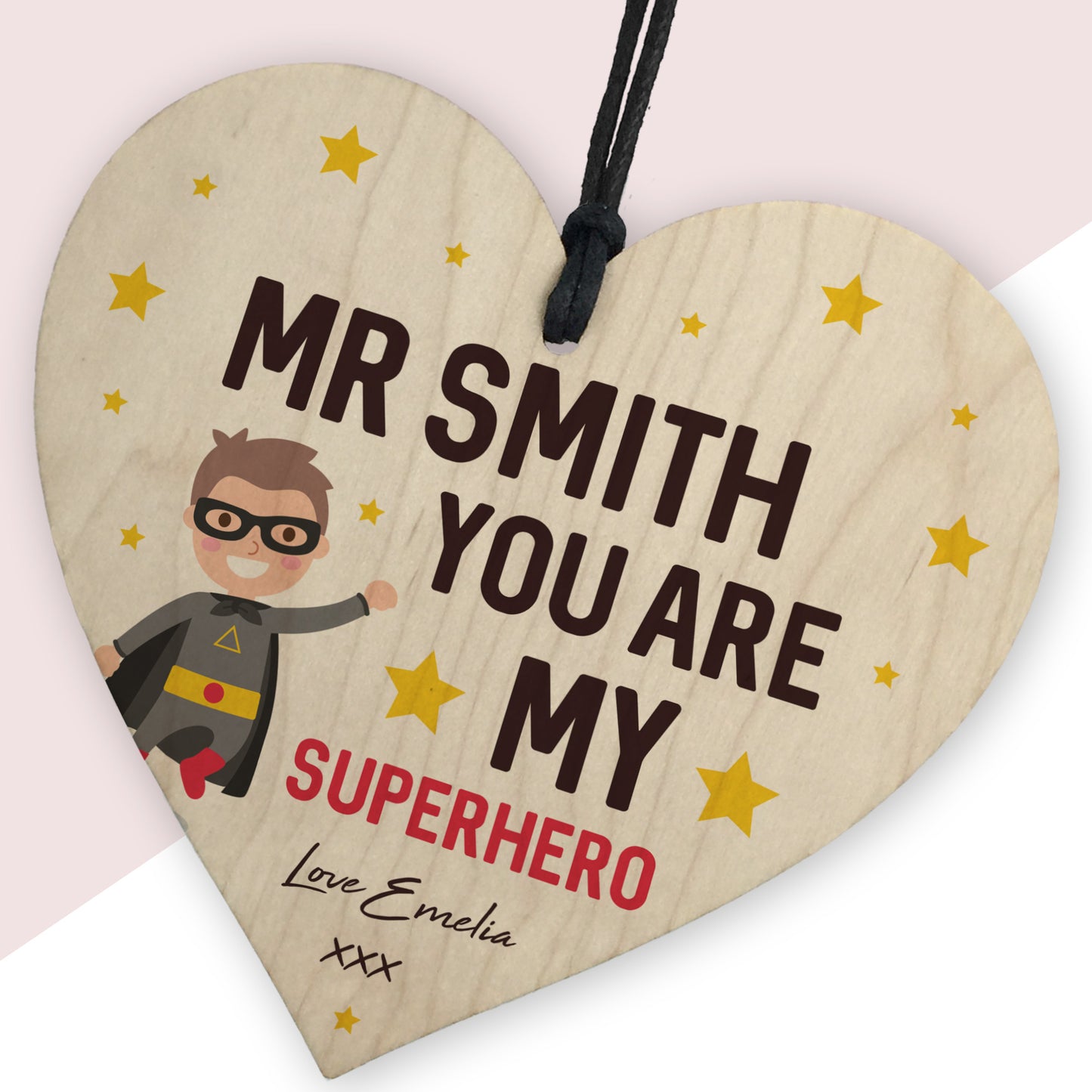 Personalised Teacher Gifts For Him Wood Heart Teacher Thank You