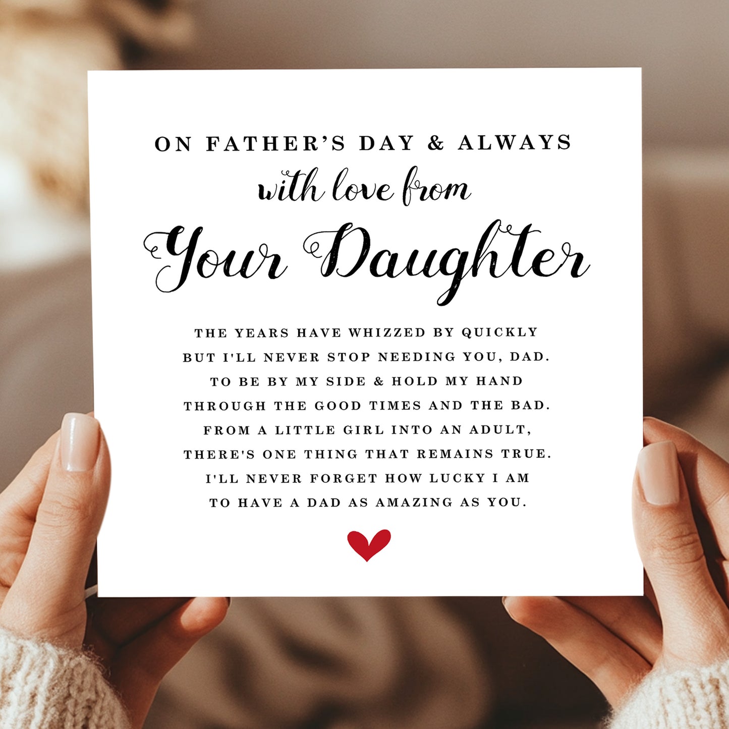 Fathers Day Card From Daughter Happy Fathers Day 145x145mm Card