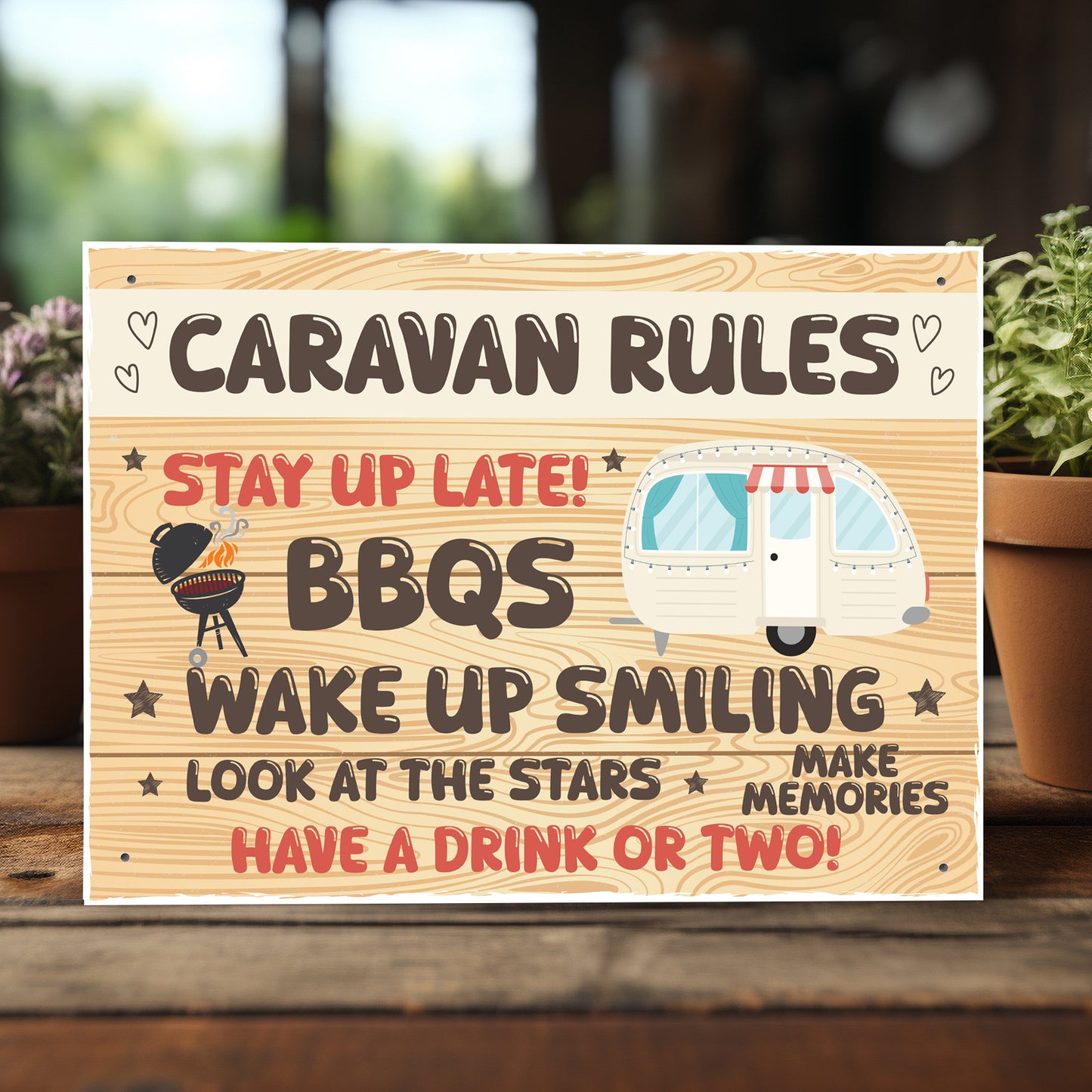 CARAVAN RULES SIGN For Caravan Door Plaque Caravan Sign For Home