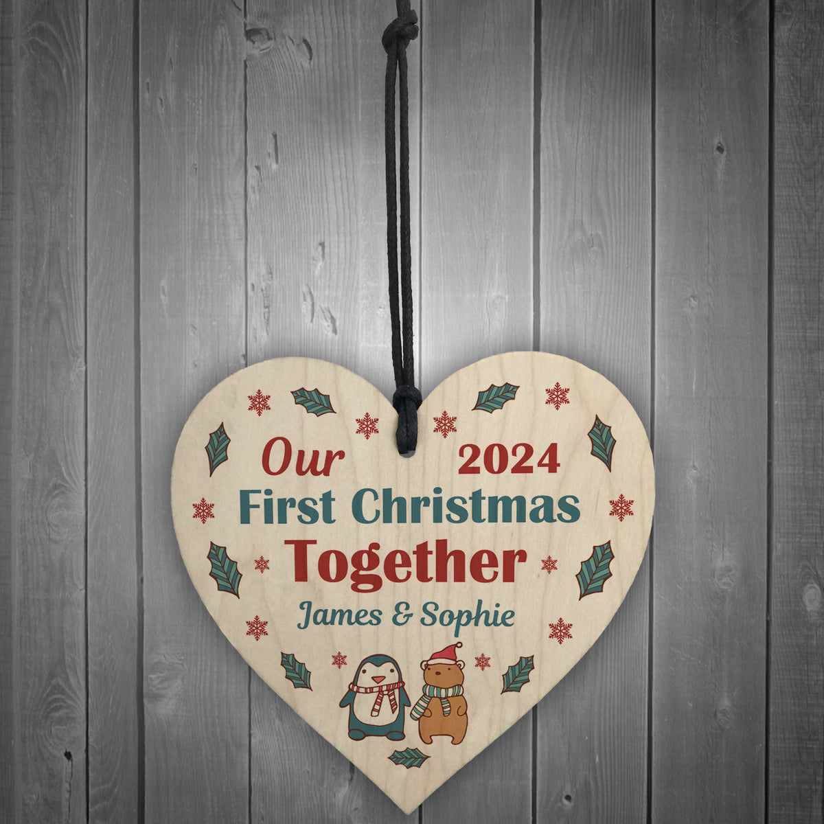 Novelty First Christmas Together Bauble Personalised Couple Gift