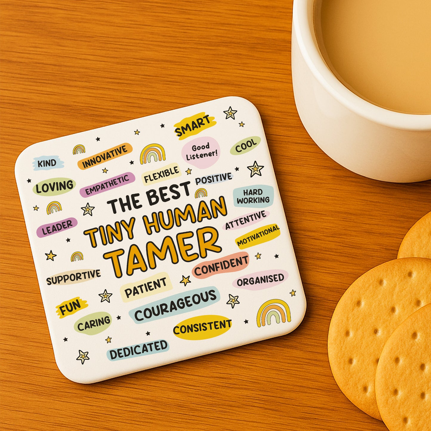 Funny Teacher Gift Teacher Coaster The Best Tiny Human Tamer