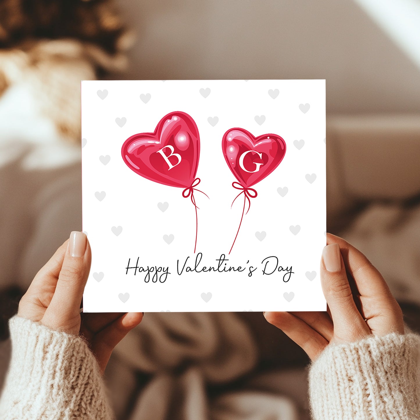 Personalised Valentines Card For Him Card For Her Initial Card