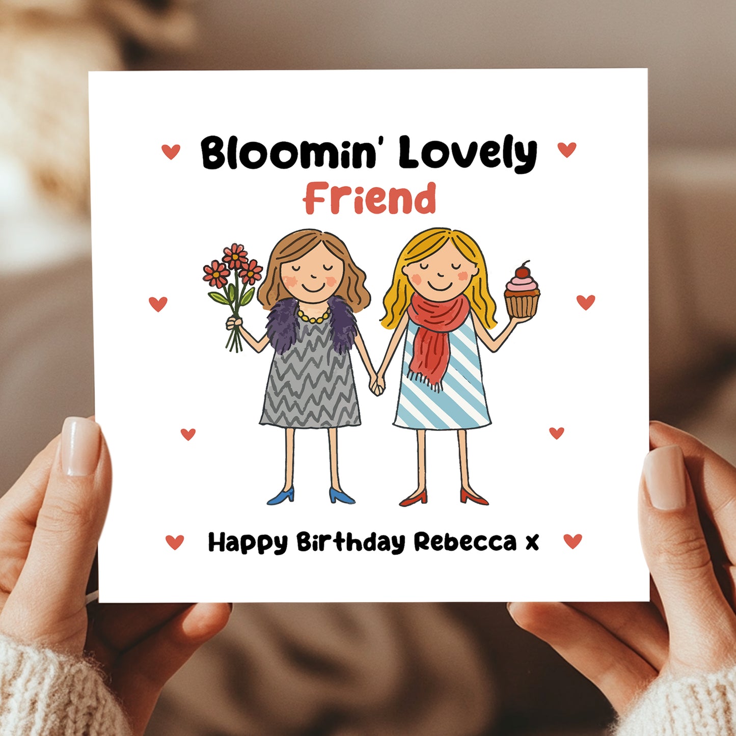 Birthday Card For Friend Personalised BLOOMIN LOVELY FRIEND Card
