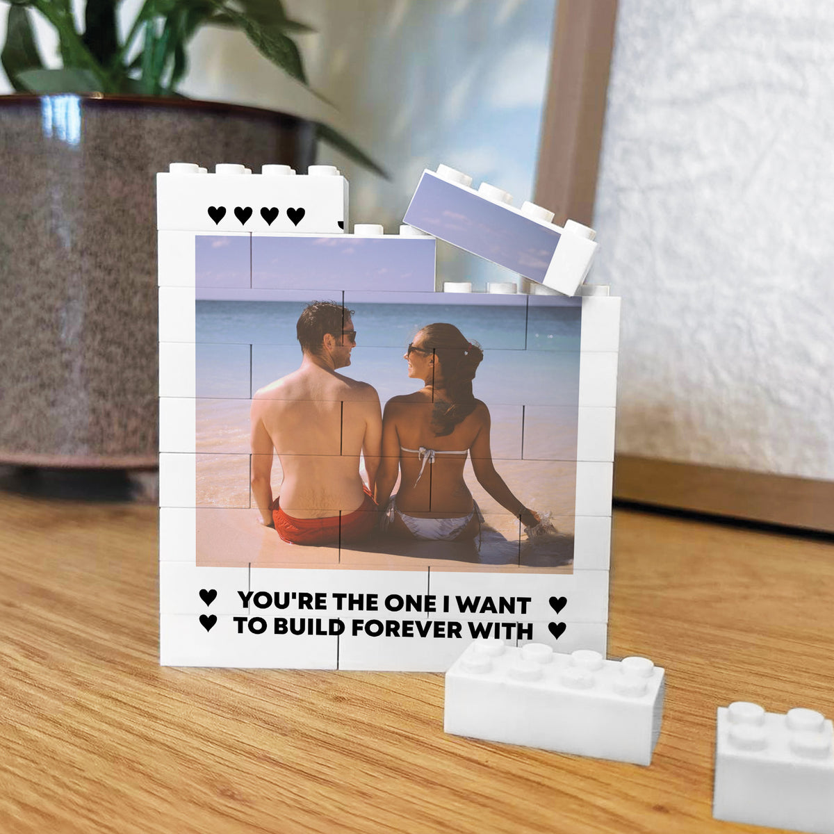Personalised Photo Block Anniversary Gift For Husband Boyfriend