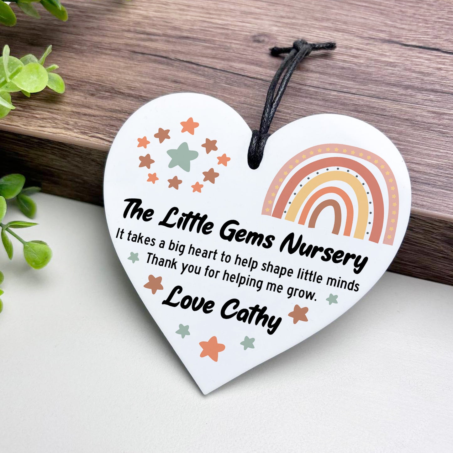 Gift For Teacher Heart Acrylic Plaque Personalised Thank You