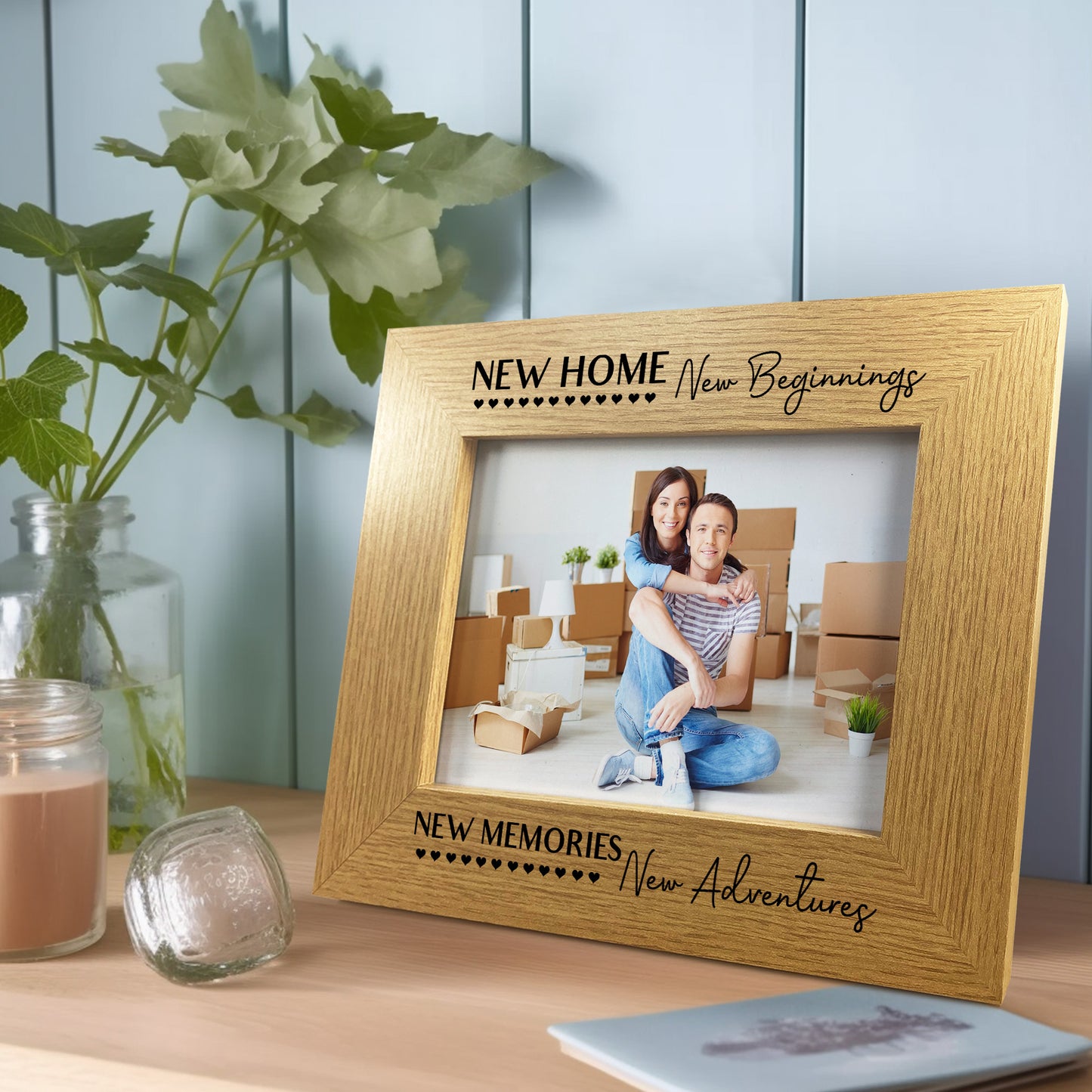 NEW HOME New Beginnings Gift For NEW HOME Oak Photo Frame