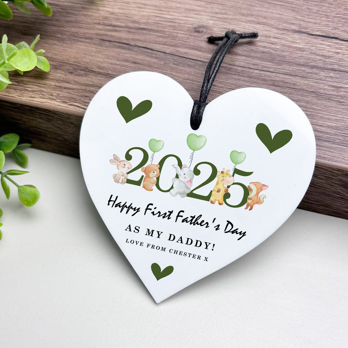 Personalised First Father's Day Heart Gift For Daddy New Dad