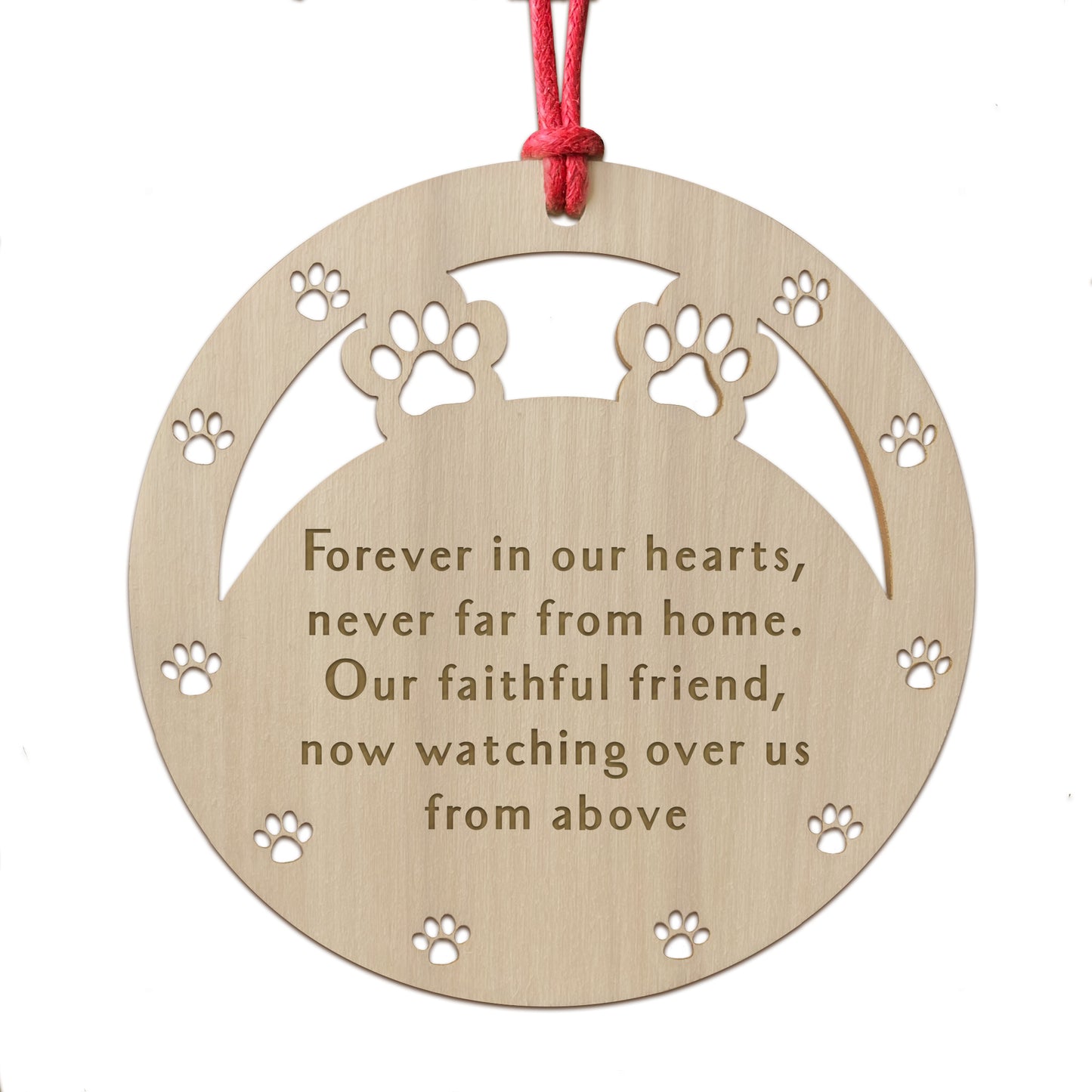 Dog Memory Christmas Wooden Engraved Bauble Pet Puppy Memorial