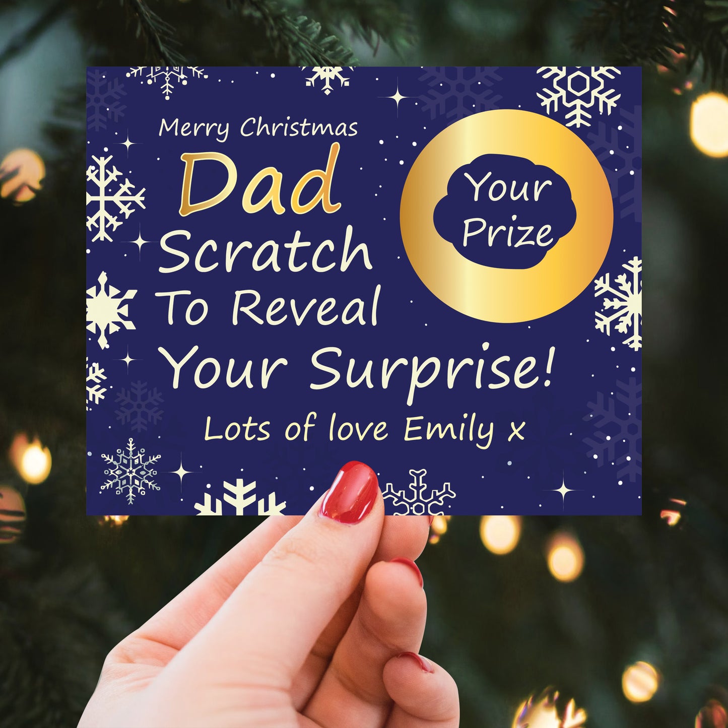 Personalised Dad Christmas Scratch Reveal Card Surprise Gifts