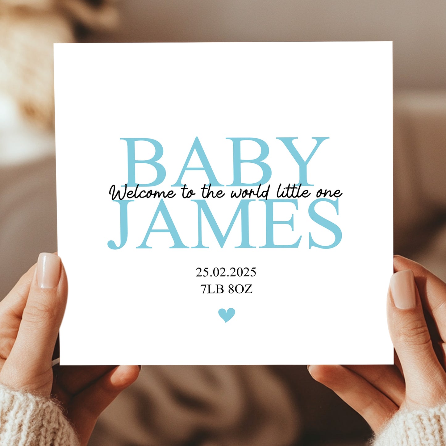 Welcome To The World Baby Boy Card Personalised Newborn Baby Boy
