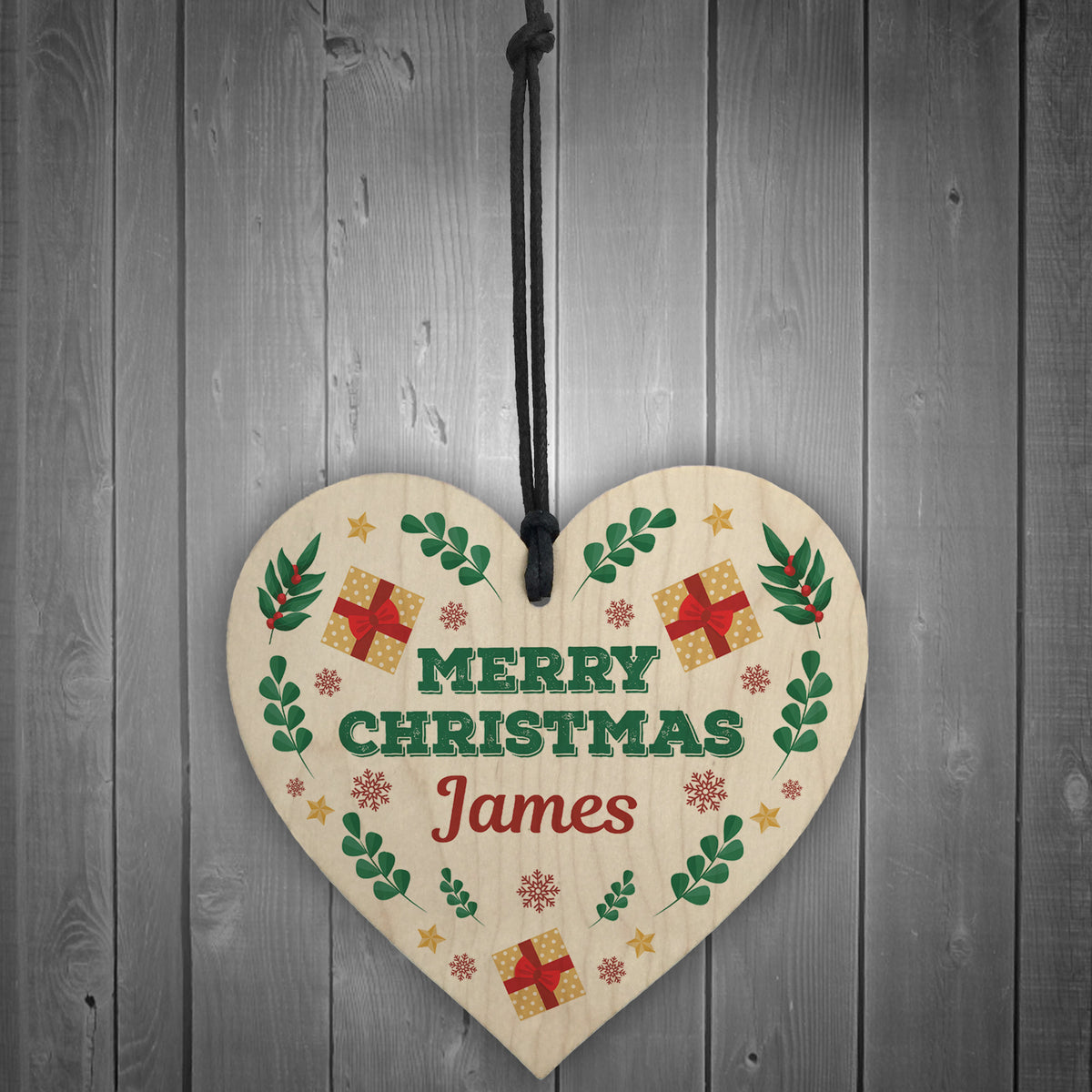 Personalised Merry Christmas Heart Gift For Friends Family