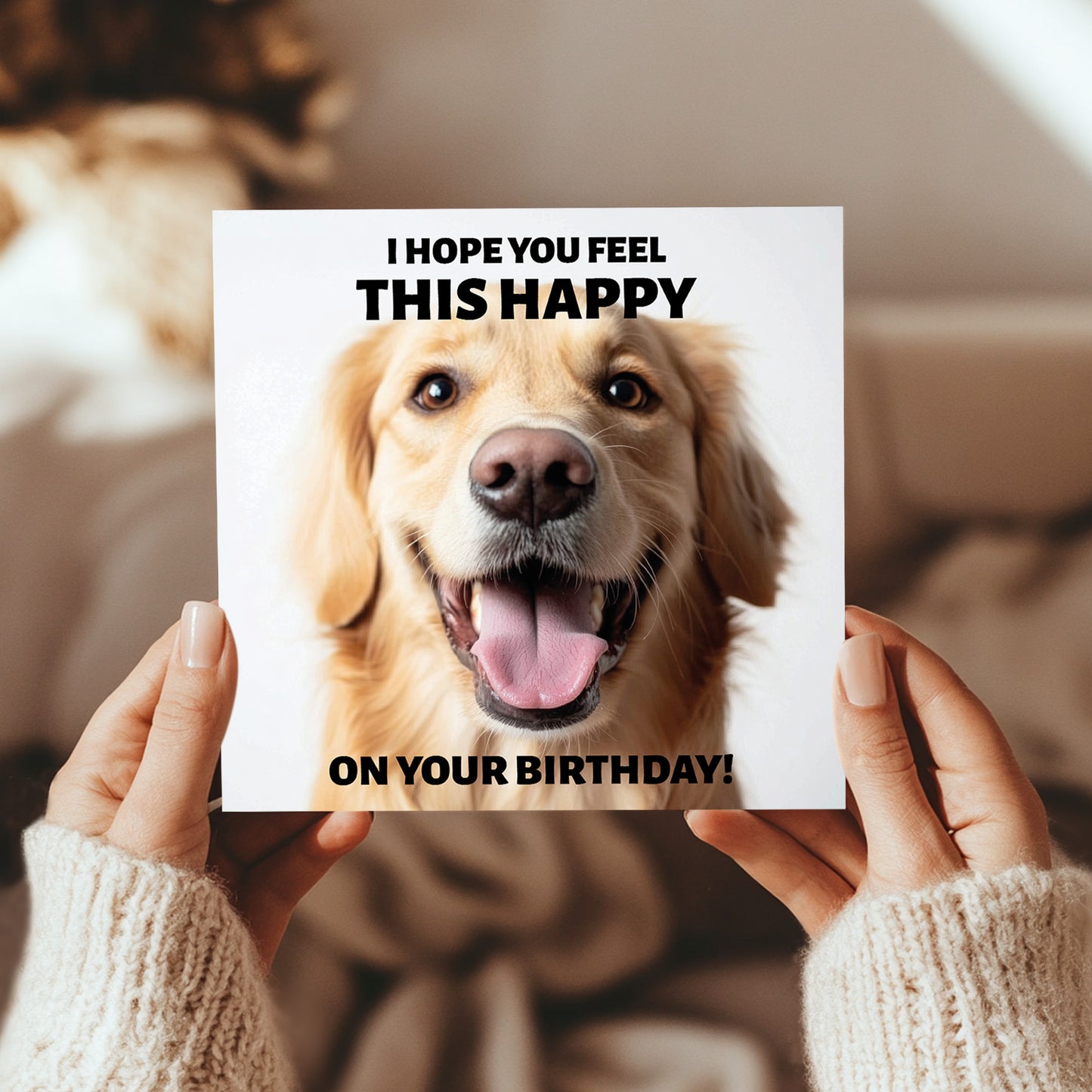 Funny Birthday Card For Him Hope You Feel This Happy Dog Card