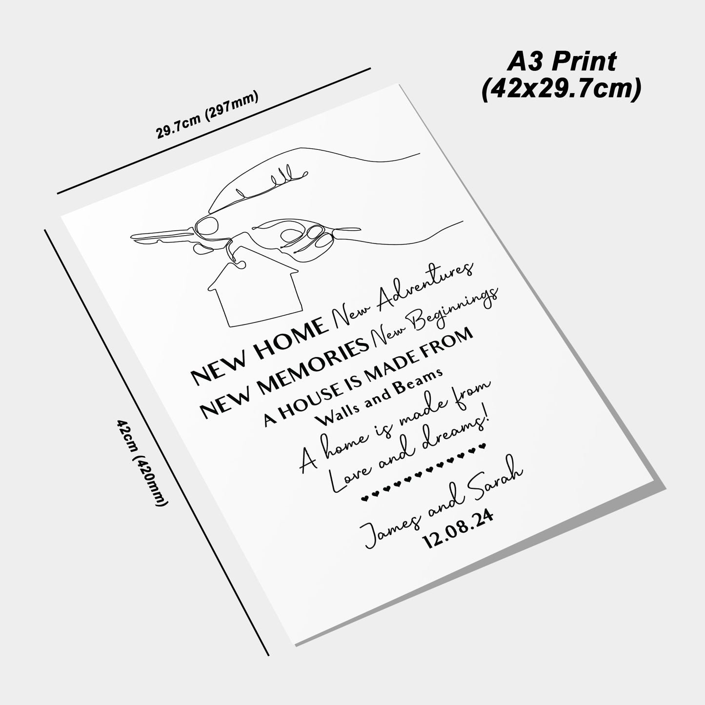 Personalised New Home New Adventures Housewarming Gift Print