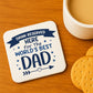 Worlds Best Dad Coaster Gift For Fathers Day Birthday Gift