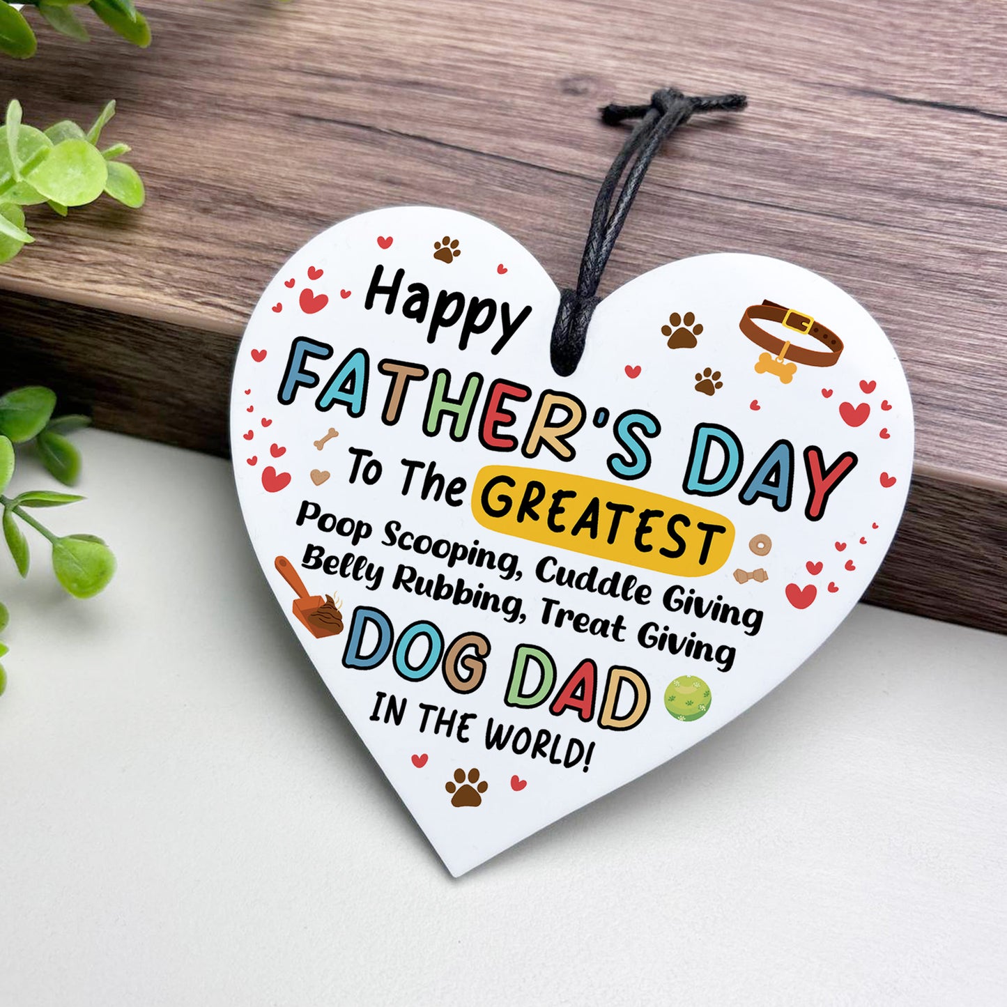 Fathers Day Gift For Greatest Dog Dad Funny Gift For Dad Heart