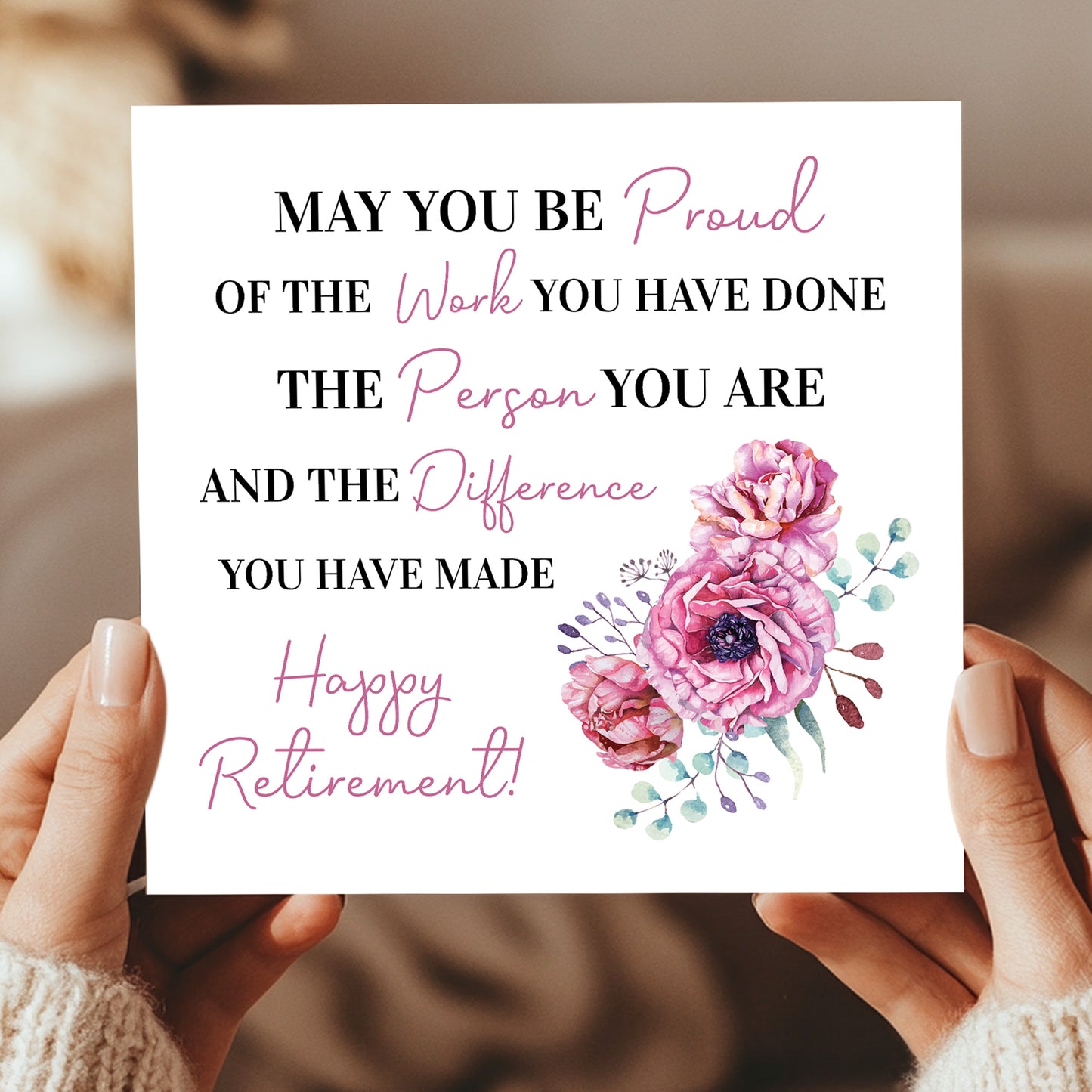 Happy Retirement Card For Colleague Friend Card Kraft Envelope