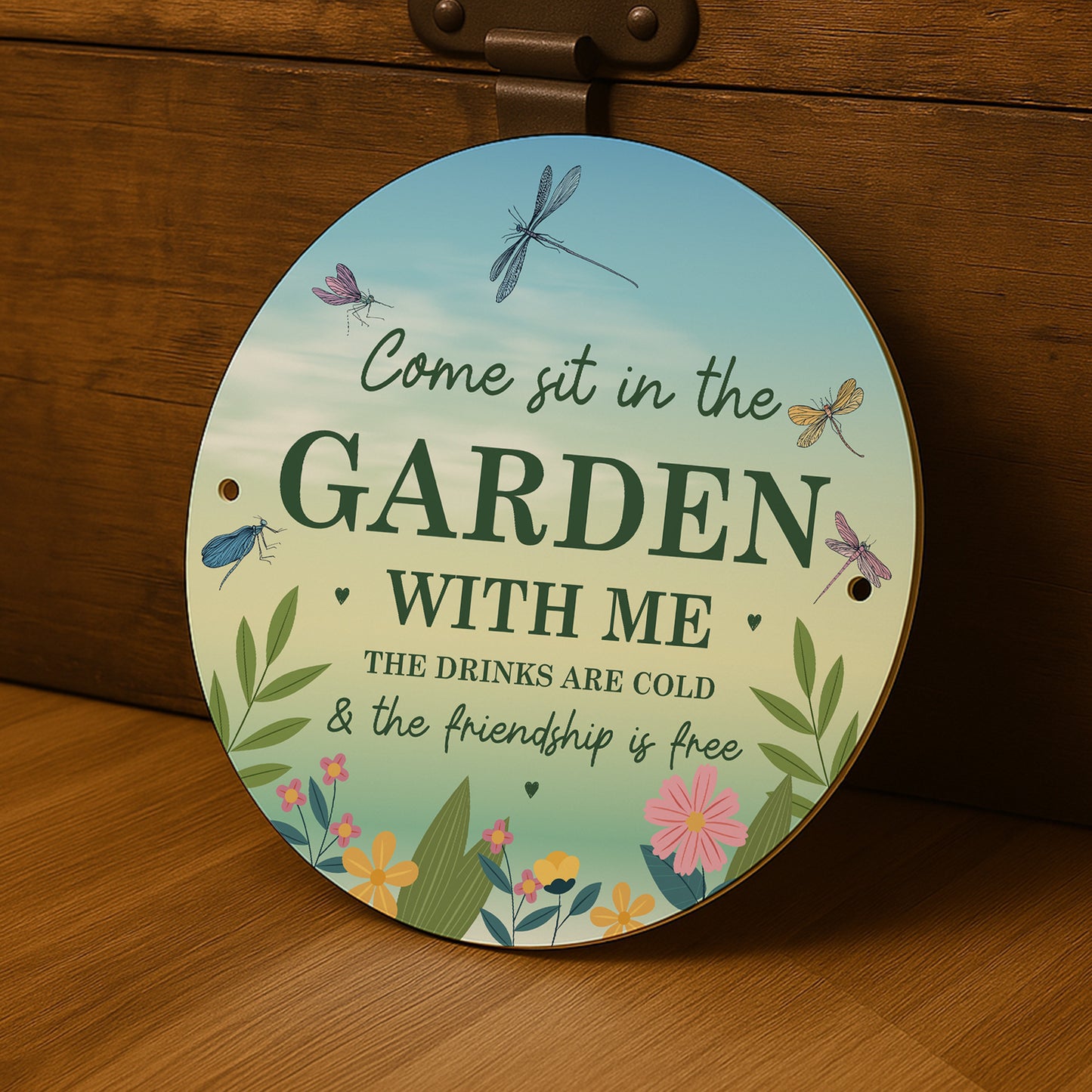 Garden Sign For Outside Acrylic Come Sit In The Garden Plaque