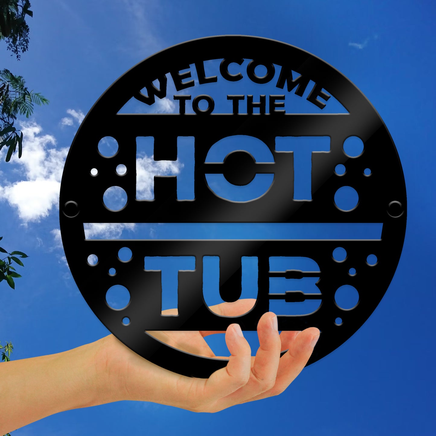 Hot Tub Welcome Sign For Garden Outside Hot Tub Decor 23x23cm
