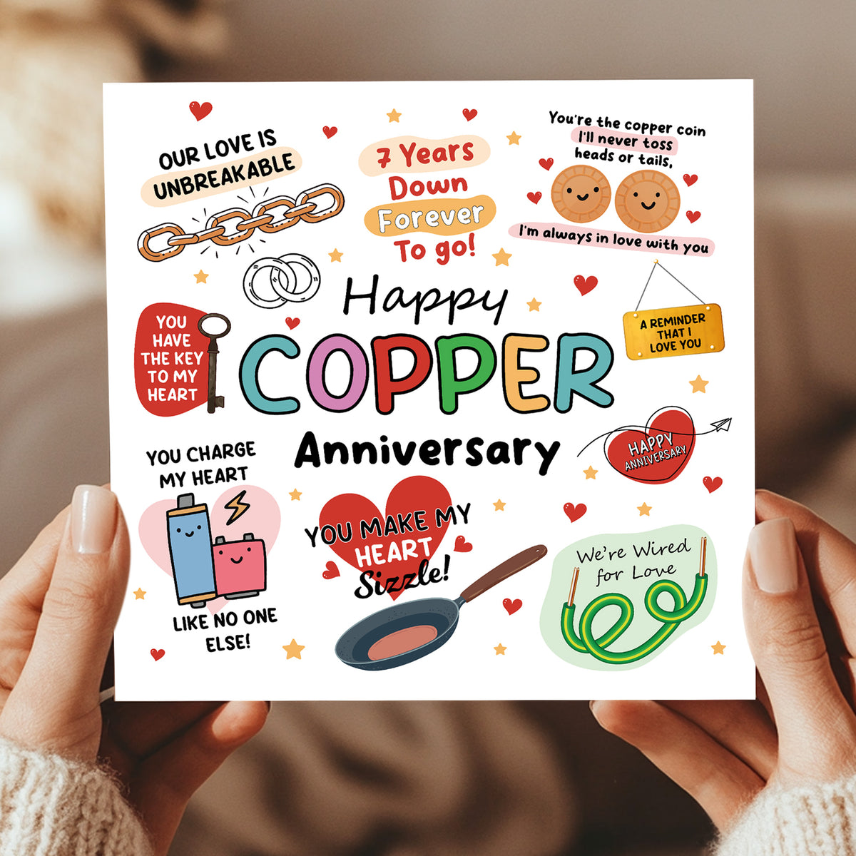 Funny 7th Anniversary Card Copper Anniversary Cards For Husband