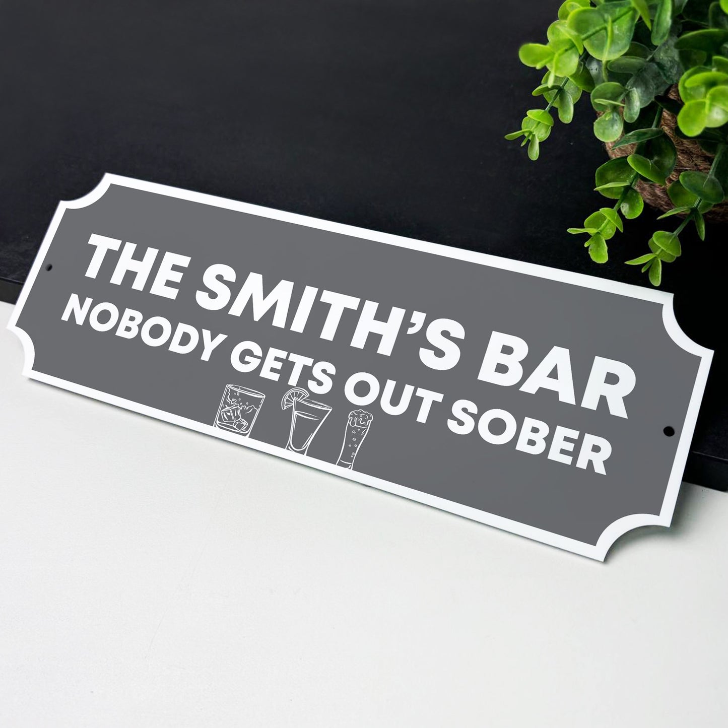 Bar Sign For Home Bar Funny Nobody Gets Out Sober For Man Cave