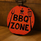 BBQ Zone Sign For Garden Acrylic BBQ Signs For Home Outside