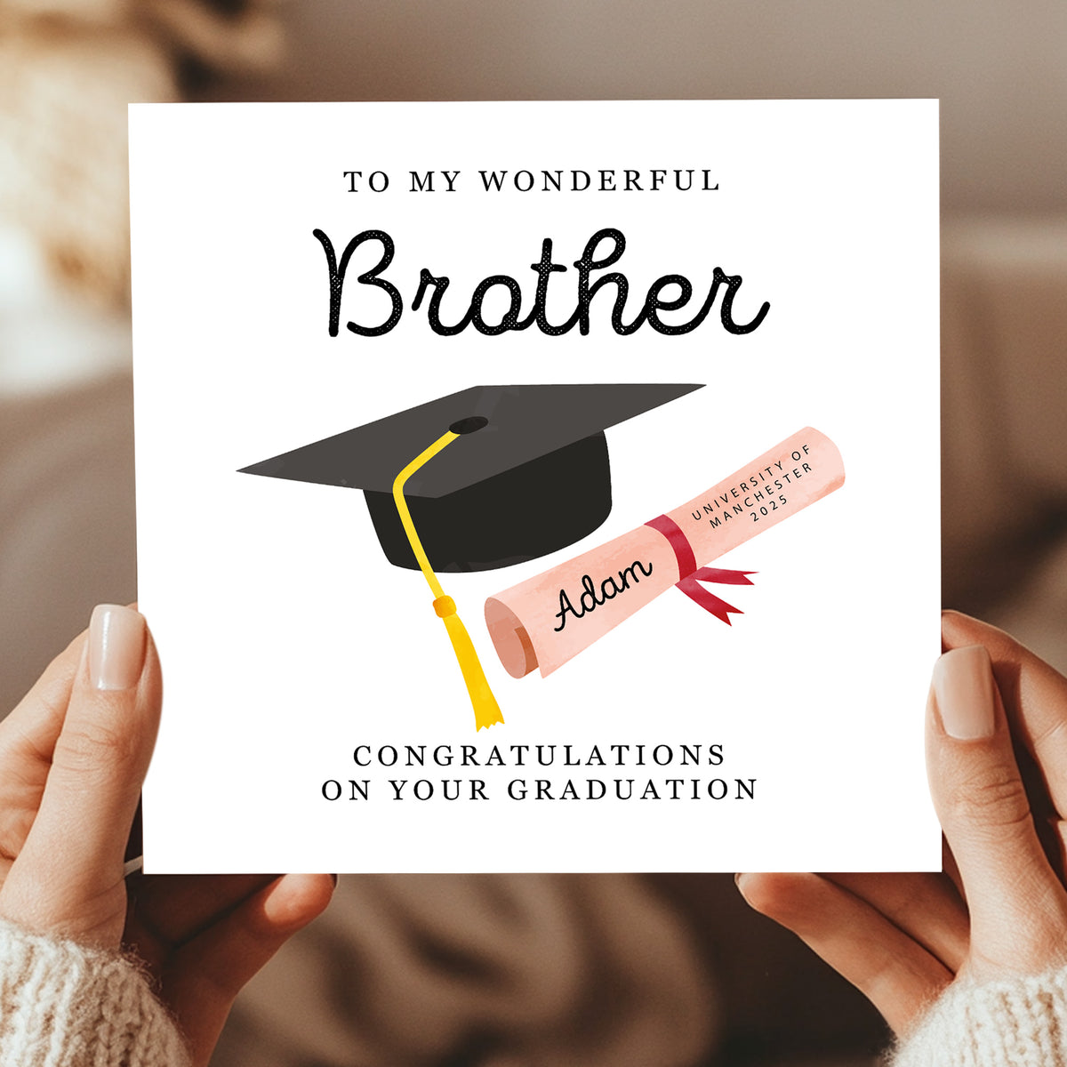 Personalised Graduation Card Brother Congratulations Well Done