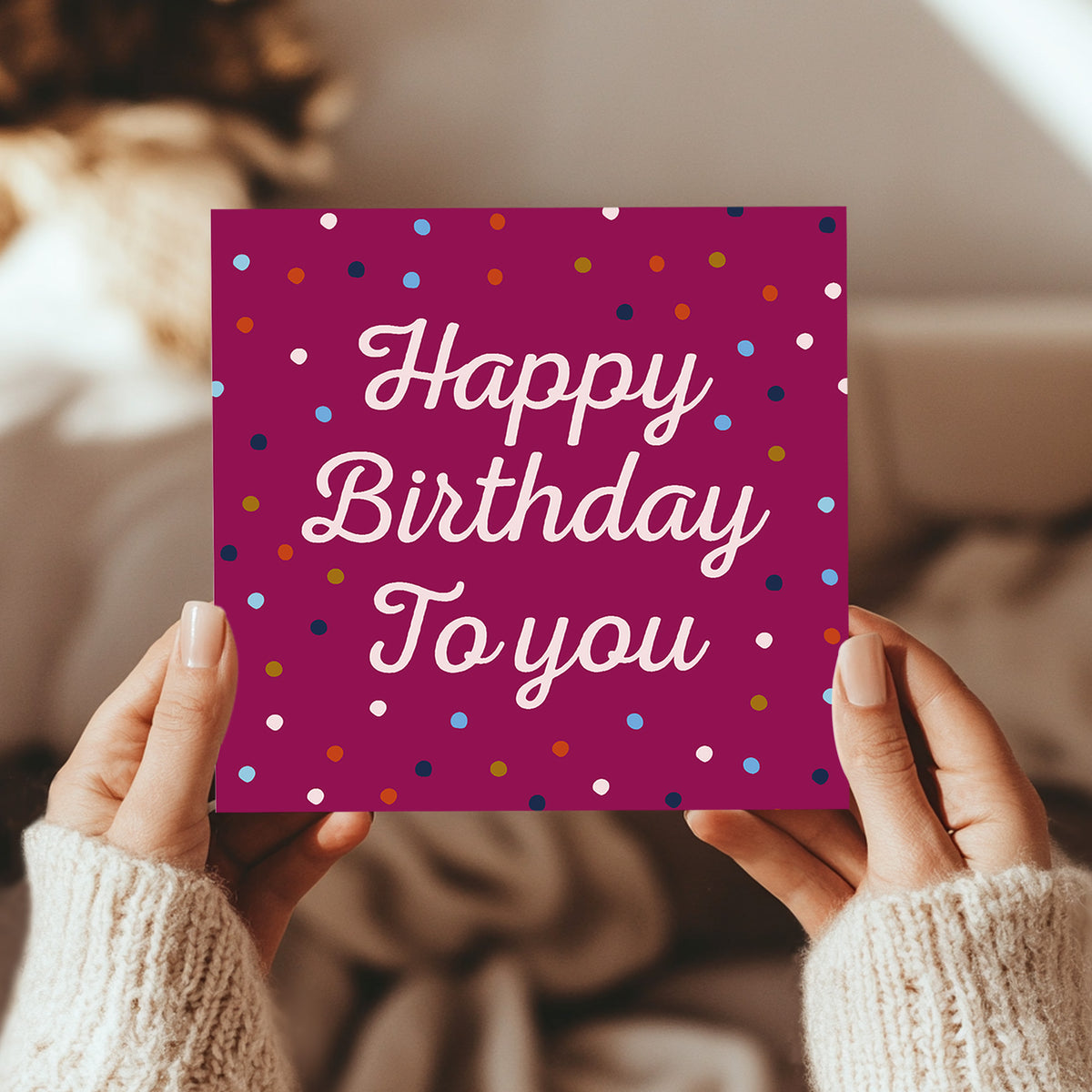 Happy Birthday Cards For Her With Envelope Polka Dot Card