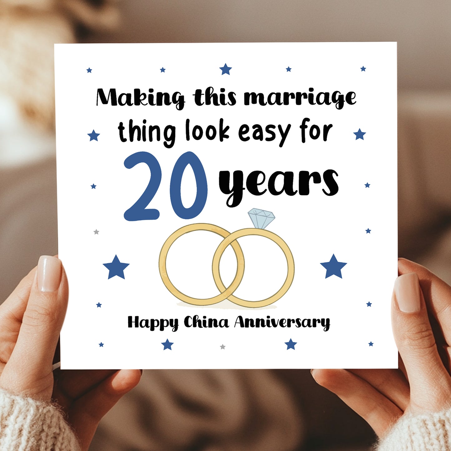 20th Wedding Anniversary Card For Husband Wife Couple