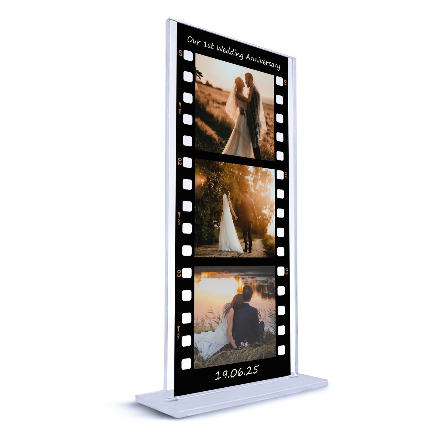 Personalised Retro Photo Film Plaque 1st Wedding Anniversary