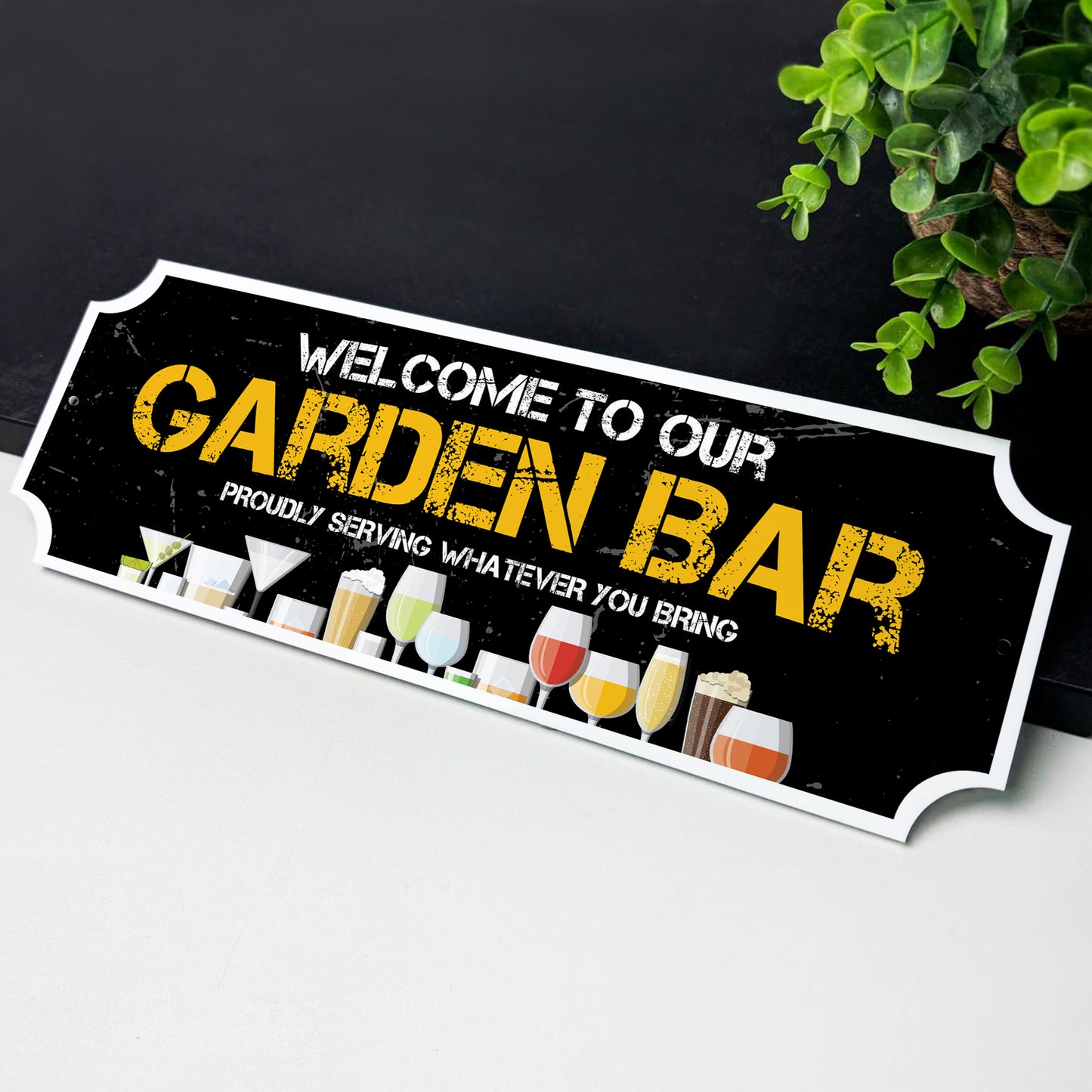 Welcome To Our Garden Bar Sign For Home Bar Man Cave Garage