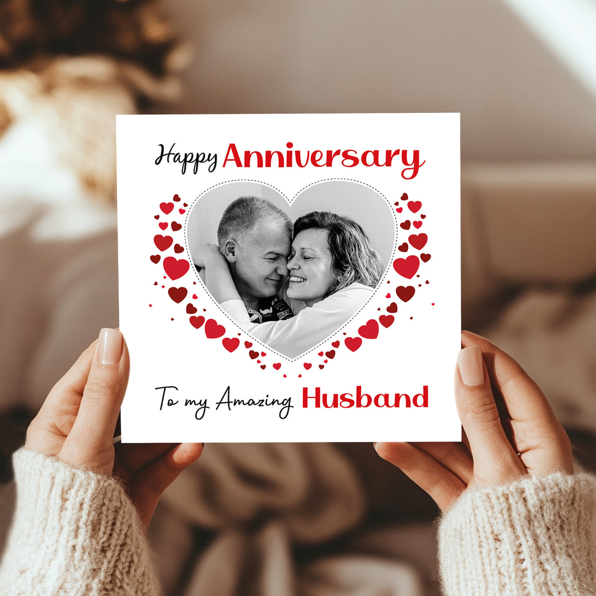 Personalised Anniversary Card For Husband 145mm x 145mm