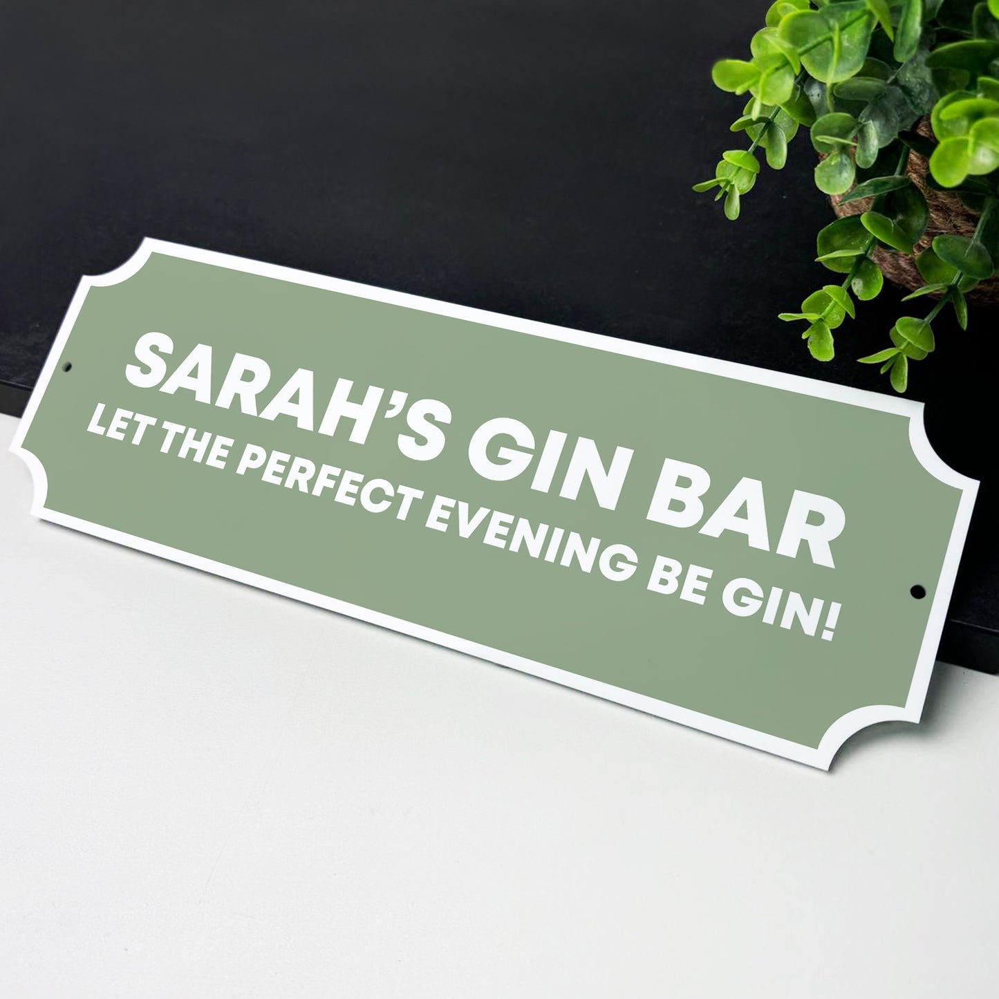 Personalised Gin Bar Sign For Home Bar Funny The Evening Be Gin