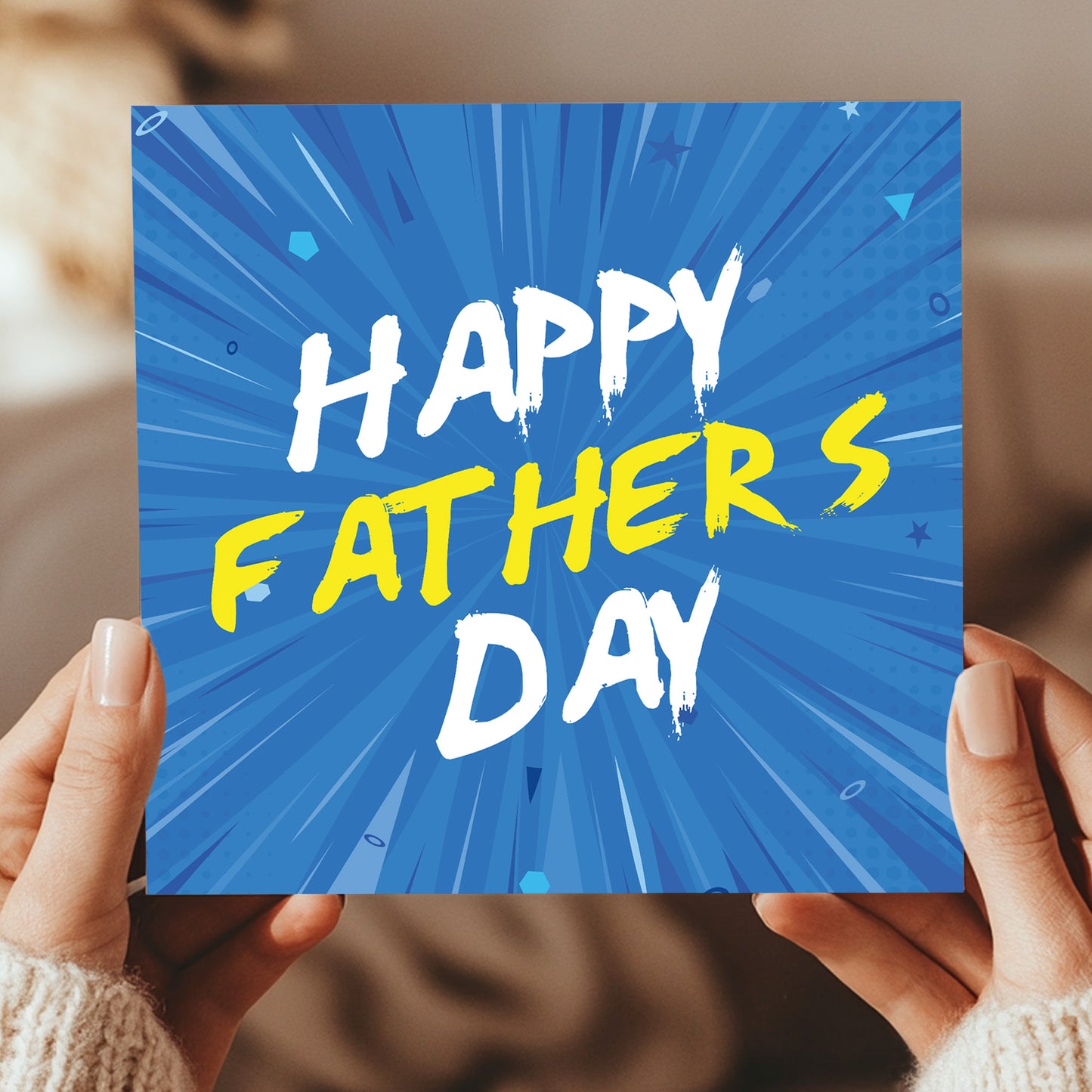 Happy Fathers Day Card For Dad 145 x 145mm With Kraft Envelope