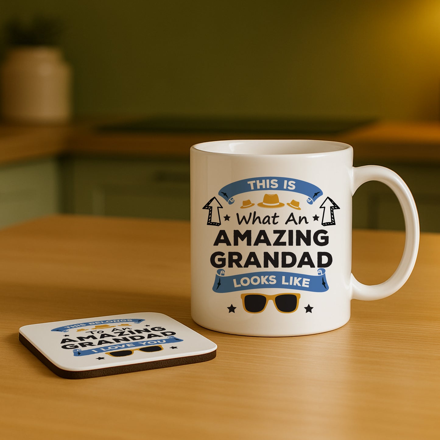 Amazing Grandad Mug and Coaster Set Gift For Fathers Day