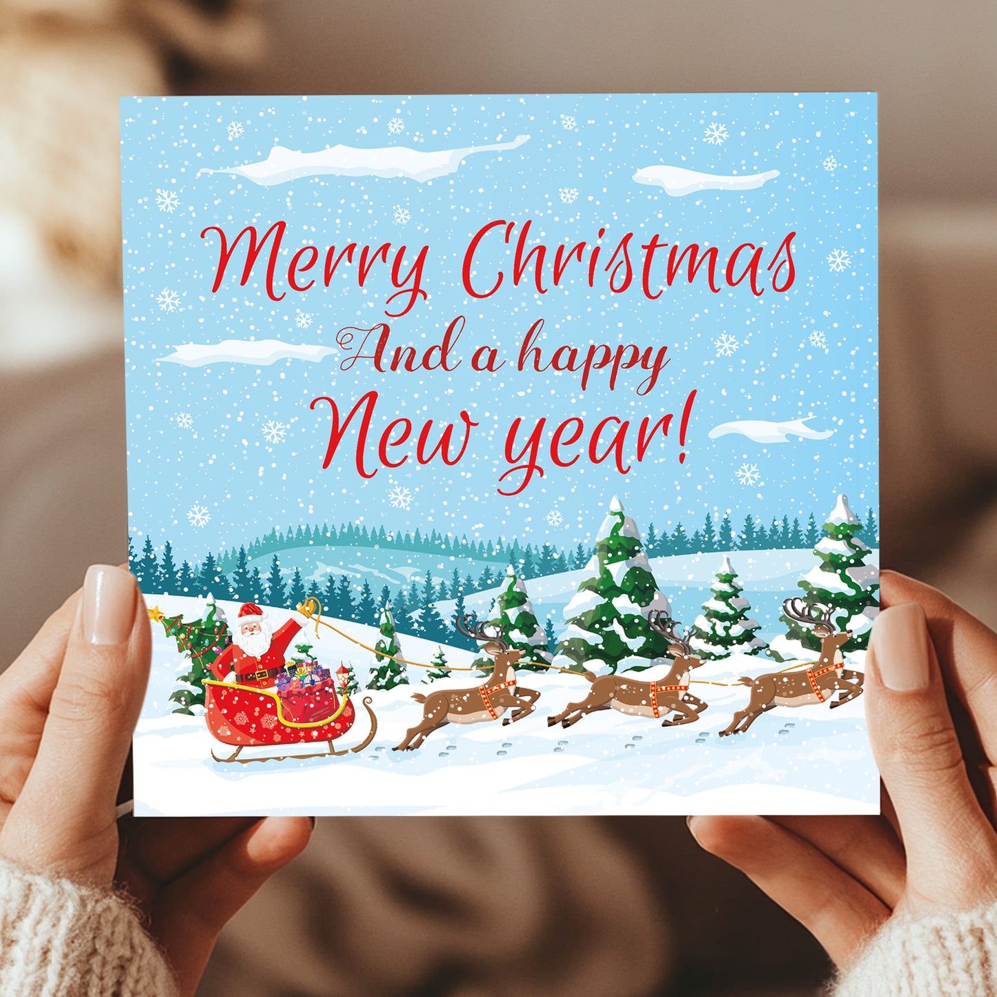 Merry Christmas Card Happy New Year Greetings Cards For Friends