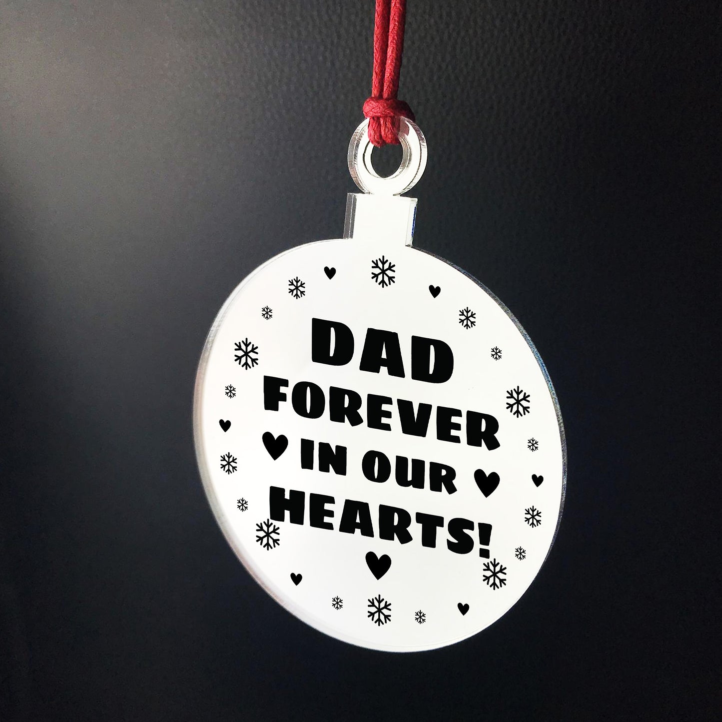 Dad Memorial Hanging Engraved Plaque Bauble Gift Graveside Decor