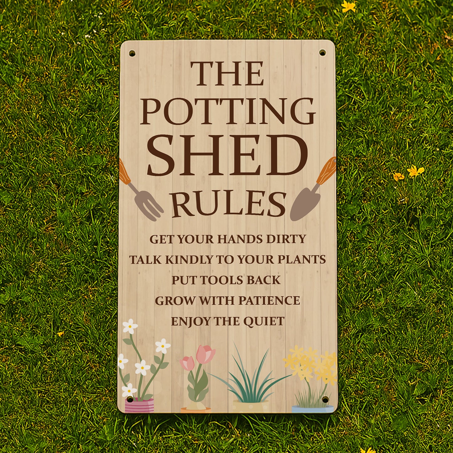 The Potting Shed Rules Sign For Garden Summerhouse Greenhouse