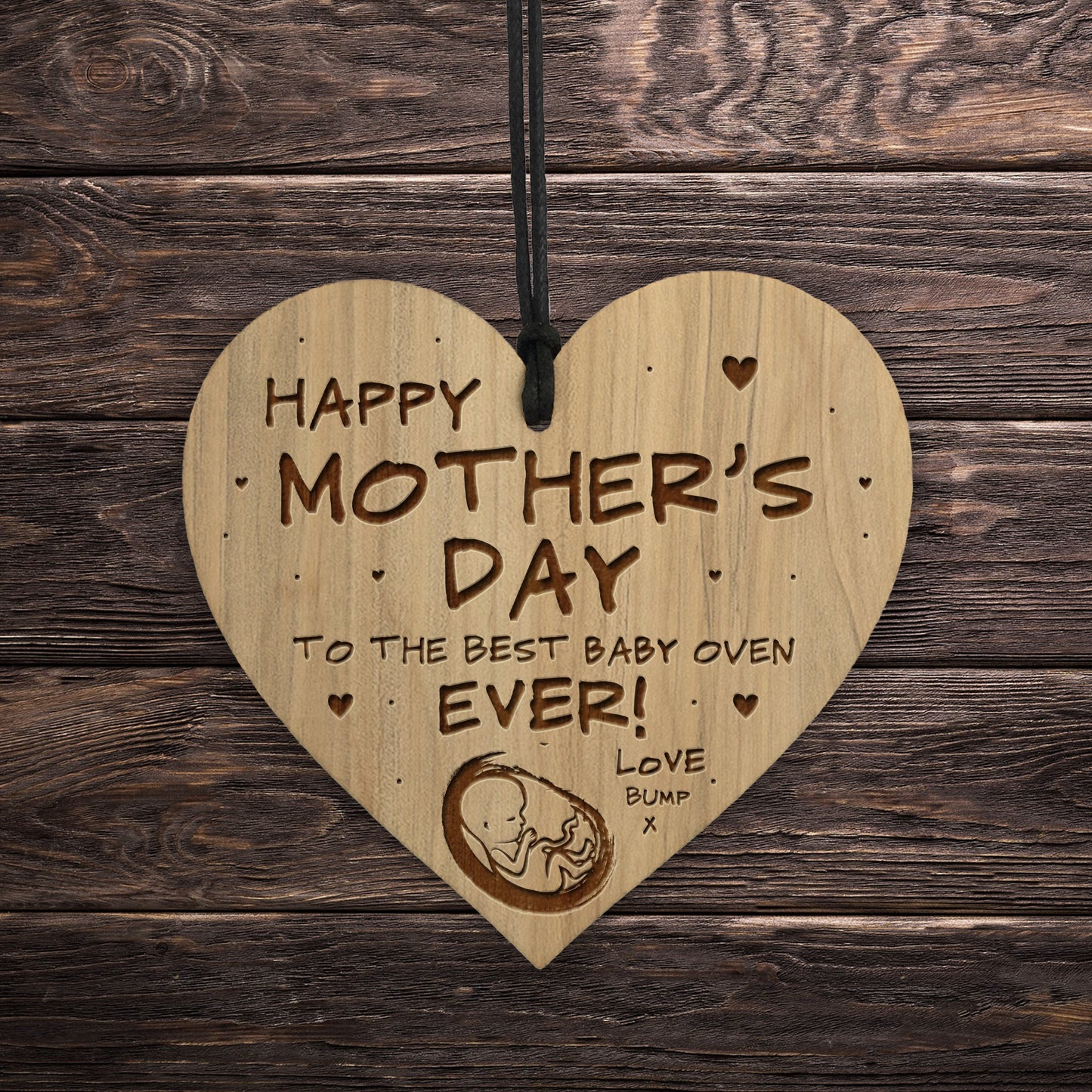 Mothers Day Gift From Bump Wood Heart Best Baby Oven Mum To Be