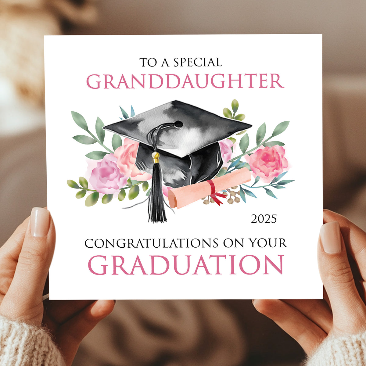 Personalised Graduation Card For Granddaughter Kraft Envelope