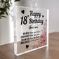 18th Birthday Acrylic Plaque 18th Birthday Gifts for Girls