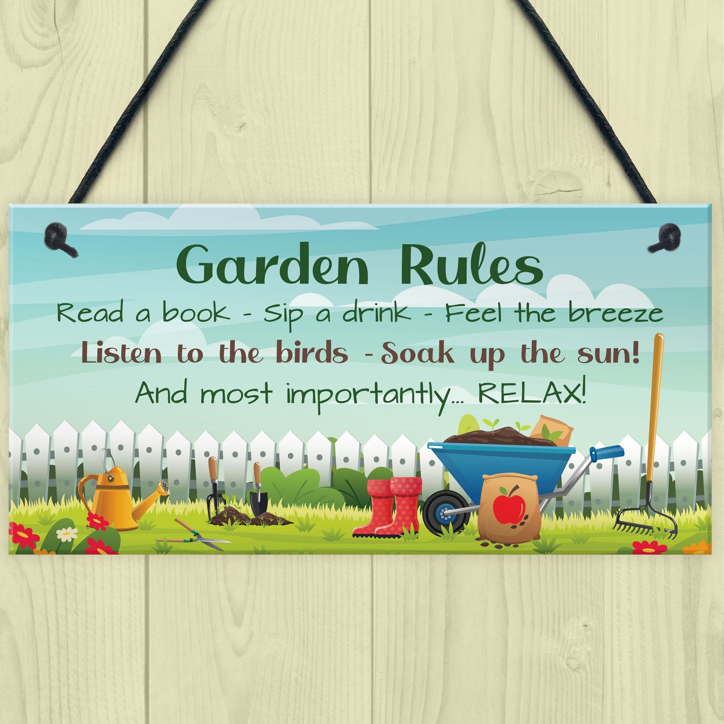 Garden Rules Sign Pretty Sign for Gardeners Shed Sign Yard Sign