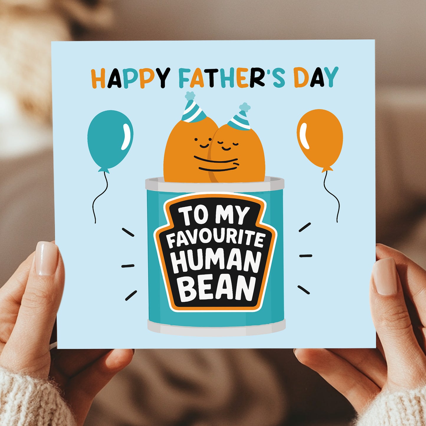 Happy Fathers Day Card For Dad My Favourite Human Bean Card
